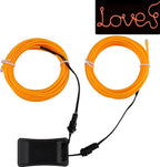 JIGUOOR USB Rechargeable EL Wire 32.8ft/10m (5mx2) Bright Neon Light Strip 360° Illumination Neon Tube Rope Lights for DIY, Festival, Party Decoration, Halloween, Chrismas (32.8ft/10M, Orange)