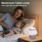 Dawnwake Mushroom Lamp Table Lamp for Bedroom,Small Desk Bedside Lamps for Living Room,Mushroom Decor Cute Mini Modern Mid Century Lamps for Night Stands (Blue)