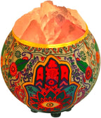 Himalayan CrystalLitez Himalayan Salt Lamp with UL Listed Dimmer Cord, Original Salt Crystals in A Handcrafted Artisan Bowl, Aromatherapy Salt Lamp (Hamsa)