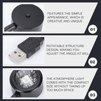 Uonlytech USB Rainbow Projection Lamp Rotatable Indoor Atmosphere Lamp Small Creative Ambient Lighting for Room Decoration