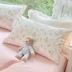 Nayoroom Floral Duvet Cover King Size Girls Pink White Botanical Flower Coquette Bedding Set 3 Pieces Soft Breathable Garden Cottagecore Aesthetic Comforter Cover with Pillow Shams