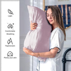 Natural Mulberry Silk Pillowcase for Hair and Skin Queen Size 20"X30" Pillow Case with Hidden Zipper Soft Breathable Smooth Cooling Silk Pillow Covers for Sleeping (Lavender,Queen,1Pcs)