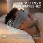 Sleepals Bluetooth Sleep Mask with 24 Built-in White Noise Sounds, Ultra-Slim Headphones for Side Sleepers, 100% Light Blockout 3D Eye Mask, Washable Fleece Sleep Headphones (Gray)