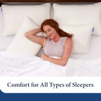 Cosy House Collection 2-Pack Luxury Rayon Derived From Bamboo Shredded Memory Foam Pillow - Adjustable & Removable Fill - Cool & Breathable Cover with Zipper for Side, Back, & Stomach Sleepers (Queen)