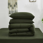 Cottonight Army Green Comforter Set King Men Bedding Comforter Set Olive Green Solid Blanket Quilts Modern Breathable 3 Piece Hunter Green Comforter for King Bed