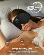 LC-dolida Sleep Headphones, White Noise Bluetooth Sleep Mask 3D Wireless Timing Eye Mask for Sleeping, Sleep Mask with Bluetooth Headphones for Side Sleepers Travel Yoga, Cool Gadgets for Men Women