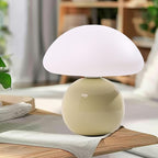 Cute Small Mushroom Lamp, PE Lampshade, Ceramic Base, Adjustable Light Color and Brightness with Power-Off Memory, Safe USB Powered, LED Mushroom Light for Bedroom Living Room (Yellow)
