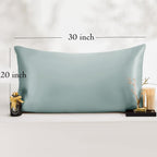 Vielit Queen Satin Pillowcase for Hair 2pc,Similar to Silk Pillow Cases,Easier Care Than Silk Pillowcase,Gifts for Women Men,Sage Green,20x30 & Envelope Closure and 2 Satin Scrunchies