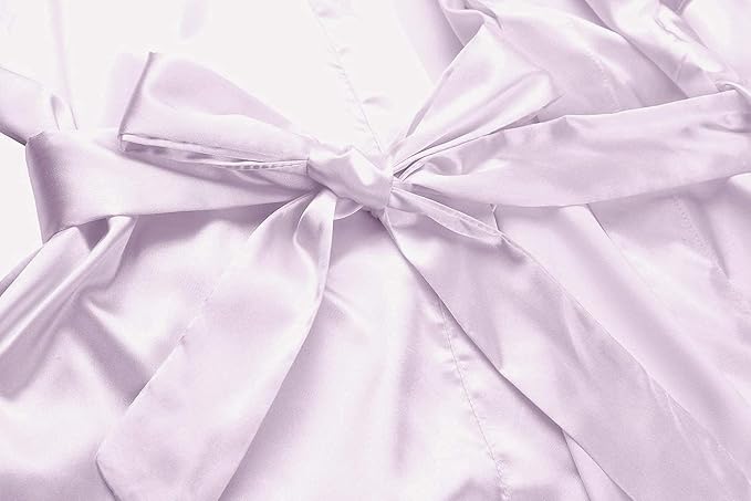 Women's Satin Kimono Robe Wedding Getting Ready Silky Bathrobe Short Bridesmaid Dressing Gown