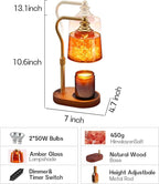 3-in-1 Candle Warmer Lamp with Timer Dimmable, Himalayan Salt Lamp & Passive Diffuser, Gifts for Women, House Warming Gifts, Wax Melt Warmer for Jar Candles (Gold)