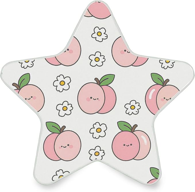susiyo Plug in Night Light Peach and White Flowers Cute Star Shape Nightlight for Bedroom Hallway Stairs