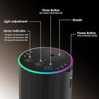 Waterless Essential Oil Diffuser, 7 Colors LED Light, Battery Powered Mini Scent Air Machine, Aromatherapy Mist Diffuser for Home Room Car Office，Black Aluminum Alloy (Black)