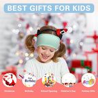 Joythink Kids Bluetooth Headband Headphones Sleep Mask Wireless Earphones Built in Thin Speaker Adjustable Sports Headset Sleep Headband for Girls Boys Toddler Children Baby Airplane Travel Study Aqua