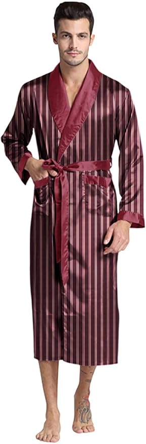 Mens Silky Satin Robe