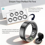 COLMI R02 smart Ring, a smart Ring for Women and Men, with a Charging case, Supports Heart Rate, Blood Oxygen, Sleep Health Monitoring, and Sports Tracking Ring, No Subscription Fee. (Black, 9#)