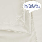 HIG 3pc Down Alternative Comforter Set - All Season Reversible Comforter with Sham - Quilted Duvet Insert with Corner Tabs - Box Stitched - Super Soft, Fluffy (Twin/Twin XL, Ivory)