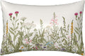 Silk Like Pillowcase for Hair and Skin Herbs and Wildflowers 1 Pack Satin Pillowcase with Hidden Zipper Soft Breathable Smooth Cooling Pillow Cover King Size for Bedroom Sofa 20”x36”