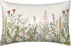 Silk Like Pillowcase for Hair and Skin Herbs and Wildflowers 1 Pack Satin Pillowcase with Hidden Zipper Soft Breathable Smooth Cooling Pillow Cover Queen Size for Bedroom Sofa 20”x30”