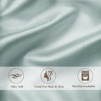 Vielit Queen Satin Pillowcase for Hair 2pc,Similar to Silk Pillow Cases,Easier Care Than Silk Pillowcase,Gifts for Women Men,Sage Green,20x30 & Envelope Closure and 2 Satin Scrunchies