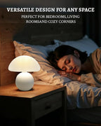 Mushroom Lamp Table Lamp for Bedroom,Desk Bedside Small Lamps for Living Room Night Stands,Mushroom Decor Cute Mini Modern Mid Century Lamps,Unique Aesthetic Home Living Room Decor(White)