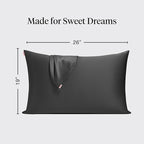 Kitsch Satin Pillowcase with Zipper for Hair & Skin - Softer Than Silk Pillow Cases, Smooth Cooling Satin Pillow Case, Wrinkle-Free, Machine Washable, Pillow Cases Standard Size 19x26 - Charcoal, 2pc