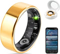 FAHKNS Smart Health Ring for Women Men: Fitness Tracker Ring with Heart Rate,Blood Oxygen,Sleep Monitor,Stress,Steps Counter,IP68 Waterproof for iOS & Android,No APP Fees (Rose Gold,8#)