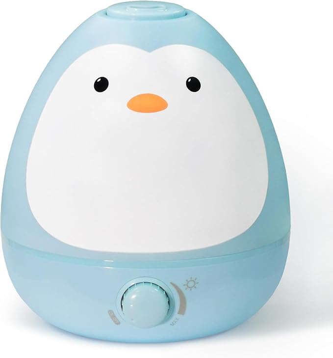 Earnest Living Baby 3-in-1 Cool Mist Humidifier with Essential Oil Diffuser + Nightlight, BPA Free Phenol Free Humidifier for Kids Bedroom, Nursery + Large Rooms, Whisper-Quiet, Auto Shut Off