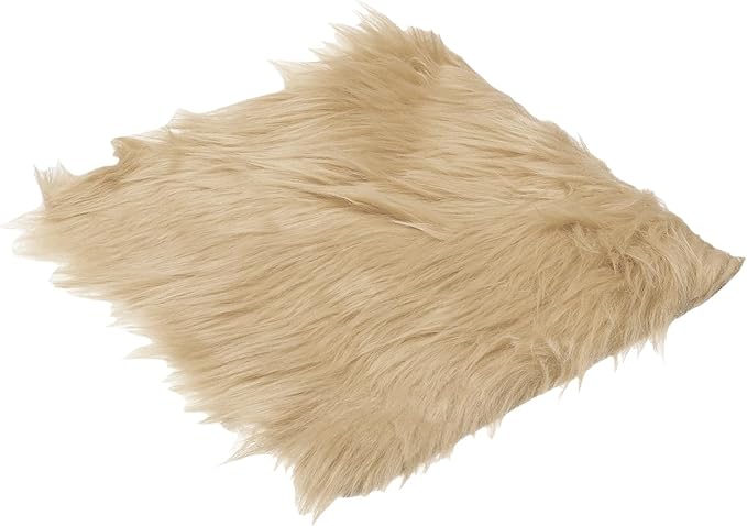 PATIKIL 12" Locker Rug, Small Area Rug Mini Faux Fur Rugs Small Locker Carpet Soft Fluffy Tiny Photography Props Square for Nail Photo Tabletop Background Picture Decoration, Dark Beige