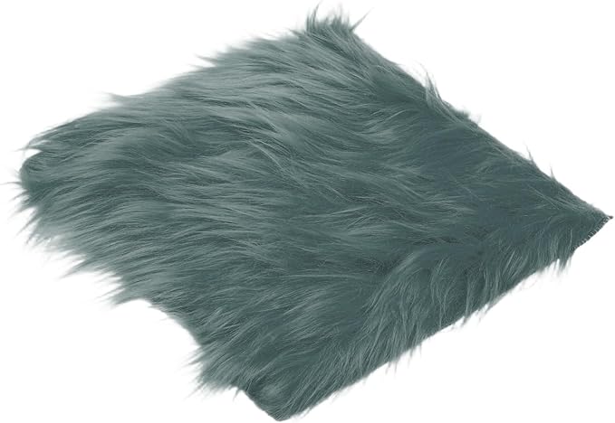 PATIKIL 12" Locker Rug, Small Area Rug Mini Faux Fur Rugs Small Locker Carpet Soft Fluffy Tiny Photography Props Square for Nail Photo Tabletop Background Picture Decoration, Dark Gray