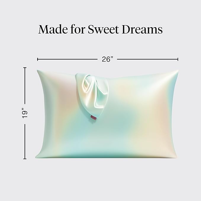 Kitsch Satin Pillowcase with Zipper for Hair & Skin - Softer Than Silk Pillow Cases, Smooth Cooling Satin Pillow Case, Wrinkle-Free, Machine Washable - Pillow Cases Standard Size (19x26) - Aura