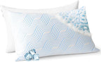 Cooling Bed Pillows for Sleeping 2 Pack Shredded Memory Foam Pillows Queen Size Set of 2 Adjustable Supportive Pillow for Back Stomach Side Sleepers Washable Removable Cover
