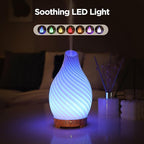 INRORANS Art Glass Essential Oil Diffuser - 160ml Ultrasonic Cool Mist Scent Aroma Aromatherapy Diffuser, Intermittent with Auto Shut-Off Timer Setting &7 Colors Night Light for Home -Ethereal Time