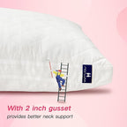 Memory Foam Pillows Queen Size Set of 2，Adjustable Bed Pillow with Gusseted for Sleeping，Medium Firm Pillows 2 Pack for Side, Back or Stomach Sleepers (20 x 30 in, White)