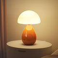 Mushroom Lamp, Vintage Small Table Lamp for Bedroom, Ice Crack Ceramic LED Night Light for Kids, Mid Century Modern Bedside Lamp for Nightstand, Living Room, Home Decor Gift Ideas for Women, Orange