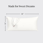 Kitsch Satin Pillowcase with Zipper for Hair & Skin - Softer Than Silk Pillow Cases, Smooth Cooling Satin Pillow Case, Wrinkle-Free, Machine Washable - King Size Satin Pillow Case (19x36) - Ivory