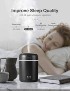 LtYioe Humidifier Portable Mini Humidifiers for Bedroom, Personal Desktop Cool Mist Air Humidifier with Colorful Night Light, 2 Mist Modes & Auto Shut-Off, Super Quiet for Car Office Home (Black)