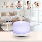 Aromatherapy Essential Oil Diffuser for Room: Air Humidifier Aroma Scent Cool Mist Colorful Lights Cute Small Large Waterless Auto Off Ultrasonic Diffusers for Home Bedroom White (300ml)