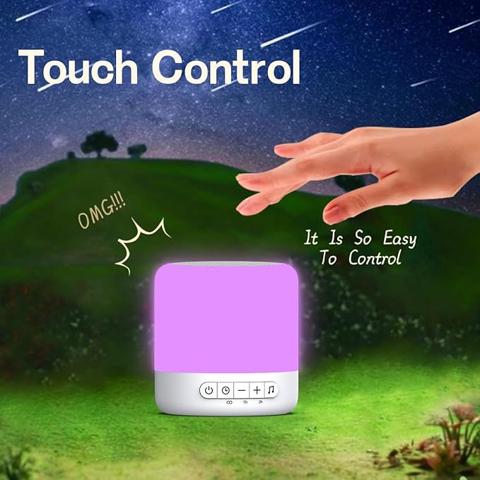 Easysleep White Noise Sound Machine with 30 Soothing Sounds 12 Night Light 32 Volume 3 Timers Portable Sleep Sound Machine for Office Travel Noise Canceling Lullaby & Rain Sound for Baby, Adults