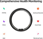 Smart Ring for Women&Men-Activity/Sleep/Heart Rate/HRV/Stress/Women's Health Tracker-IP68 Waterproof/Wearable-No Subscription Fee Required-Compatible with iPhone &Android