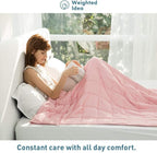 Weighted Idea Weighted Blanket for Adults (Coral Pink,48"x72",20lbs) Cooling Breathable Heavy Blanket with Premium Glass Beads All-Season Soft Thick Comfort