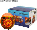 Himalayan CrystalLitez Himalayan Salt Lamp with UL Listed Dimmer Cord, Original Salt Crystals in A Handcrafted Artisan Bowl, Aromatherapy Salt Lamp (Ethnic Tribal Sun)