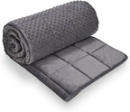 TONGDADA Minky Weighted Blanket | 40''x60'',10lbs | Cozy and Soft Minky Weighted Throw Blanket | Luxury Velvet with Premium Glass Beads | Dark Grey Minky