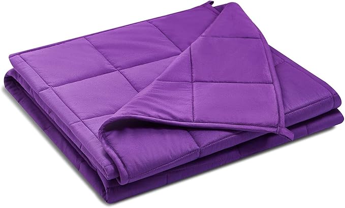 TONGDADA Kids Weighted Blanket | 40''x60'',7lbs | for Child Between 55-80 lbs | Premium Cotton Material with Glass Beads | Violet
