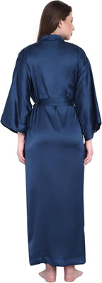 Silk Robes for Women Ankle Length Satin Kimono Robes with Belt Bridemaids Sleepwear Bachelorette Nightgown