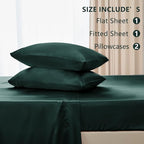 CozyLux Satin Sheets King Size Sheet Set - 4 Piece Silky King Sheets, Luxury Deep Teal King Bed Set with Smooth and Soft Microfiber, Includes 1 Fitted Sheet, 1 Flat Sheet and 2 Pillowcases