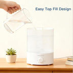 MegaWise Cool Mist Humidifiers for Babies, Bedroom, Nursery, Home and Office | Super Quiet Ultrasonic Vaporizer, Large Top-Refill 1.5L, Essential Oil Diffuser, Auto Off, Easy Clean (2 Pack)