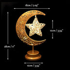 GUOCHENG Enchanted Lunar Lamp Moon Shaped Table Lamps, LED Crescent Night Light Magic Hanging Moon Lamp Decor, Home Bedroom Bedside Desktop Nightstand Decorative Gift(Rattan Star)