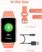 Amzhero Health Fitness Tracker with 24/7 Heart Rate, Blood Oxygen, Blood Pressure, Sleep Tracker, 5ATM Waterproof Activity Trackers with Step Tracker, Pedometer (S & L Bands Included)