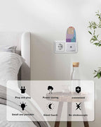 Night Light Plug into Wall, Geometric Graphics Modern Minimalist Style Light Blue Purple Peach Orange Green Popsicle Shape Night Light LED Nightlight with Light Sensors for Kids Bedroom Hallway