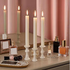 12-Pack Ivory Taper Candles, 10 Inch Unscented Dripless Candlesticks, Long-Lasting Burn Time of 7-8 Hours, Perfect for Home Décor, Weddings, and Events